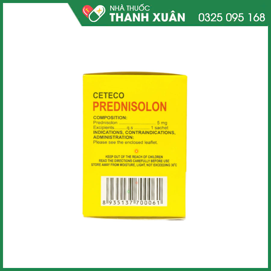 Ceteco Prednisolon thuốc điều trị chống viêm, chống dị ứng, thiếu máu và bệnh lý ung thư